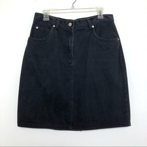 Vintage Bill Blass Black Denim Skirt